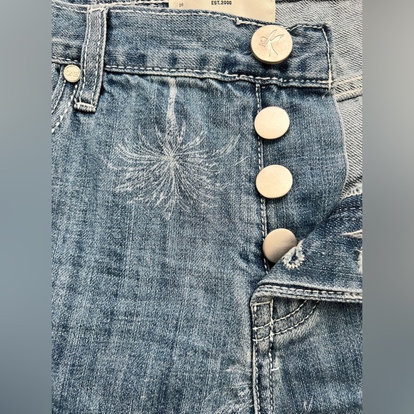 ONE TEASPOON Bandits Low Waist Denim Shorts - Malibu Blue Button fly size 28 NWT - Picture 14 of 16